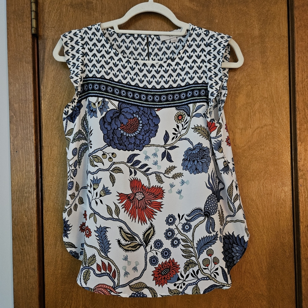 LOFT Petite Floral Print Top